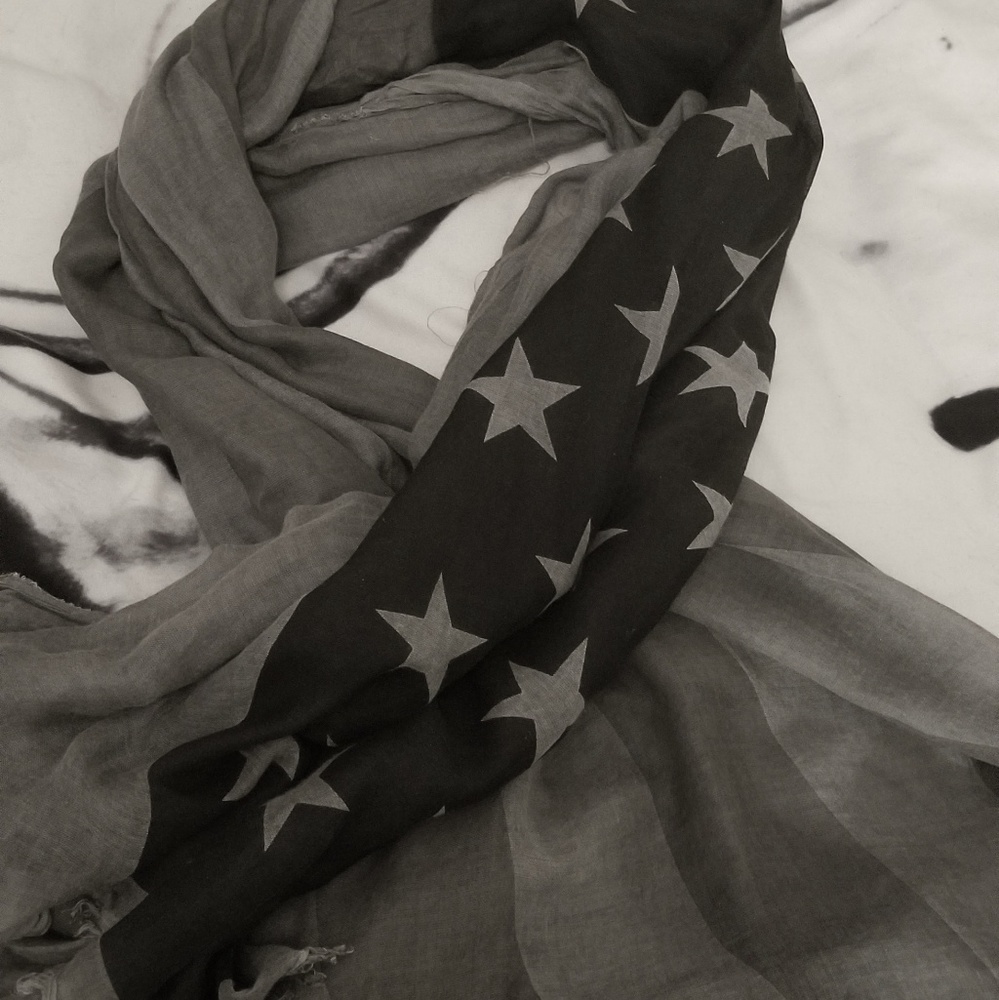 John Varvatos Flag Print Scarf